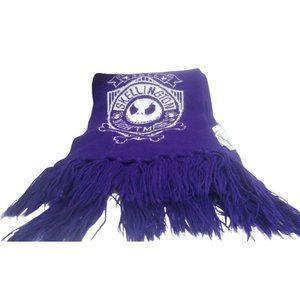 Disney Parks Jack Skellington Purple Fringe Knit Winter Unisex Adult Long Scarf